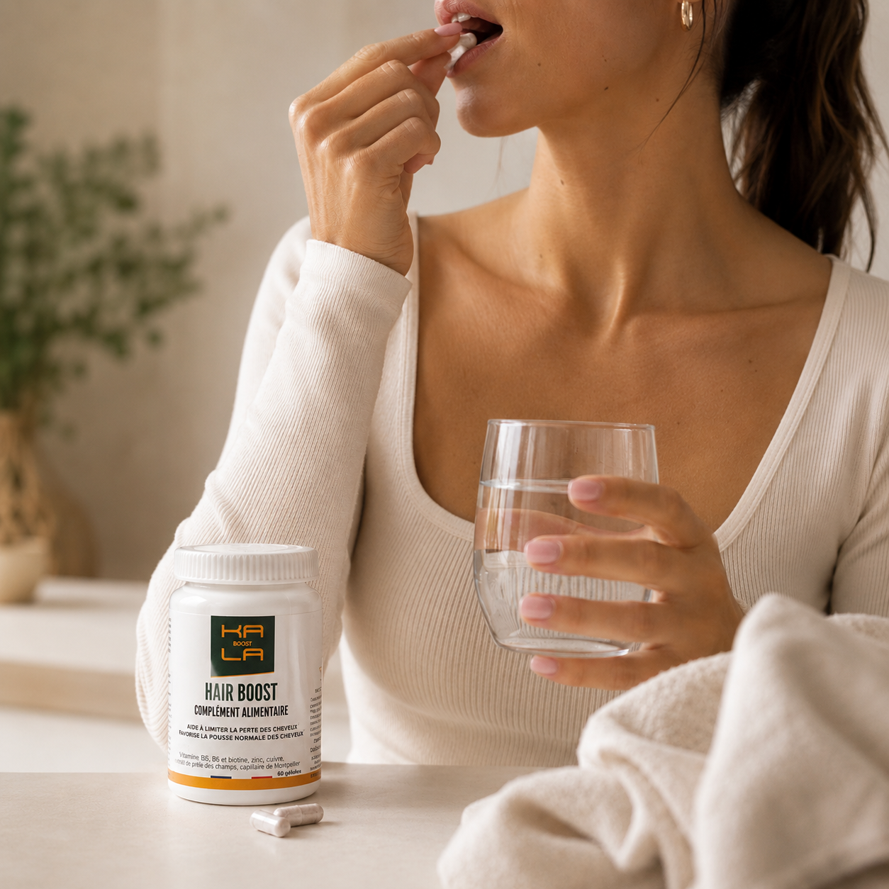 Complément alimentaire cheveux Kalaboost – Hair Boost plantes & zinc KALABOOST