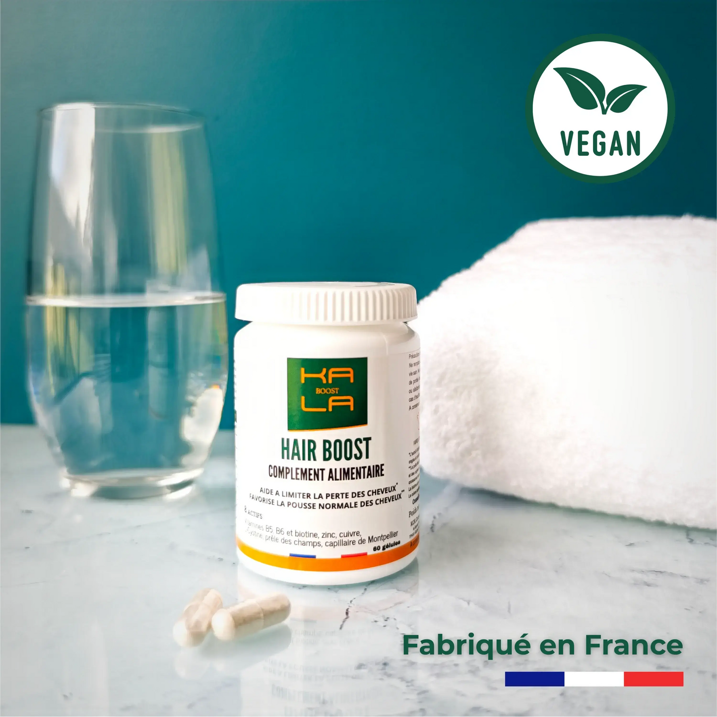 Complément alimentaire cheveux Kalaboost – Hair Boost plantes & zinc KALABOOST