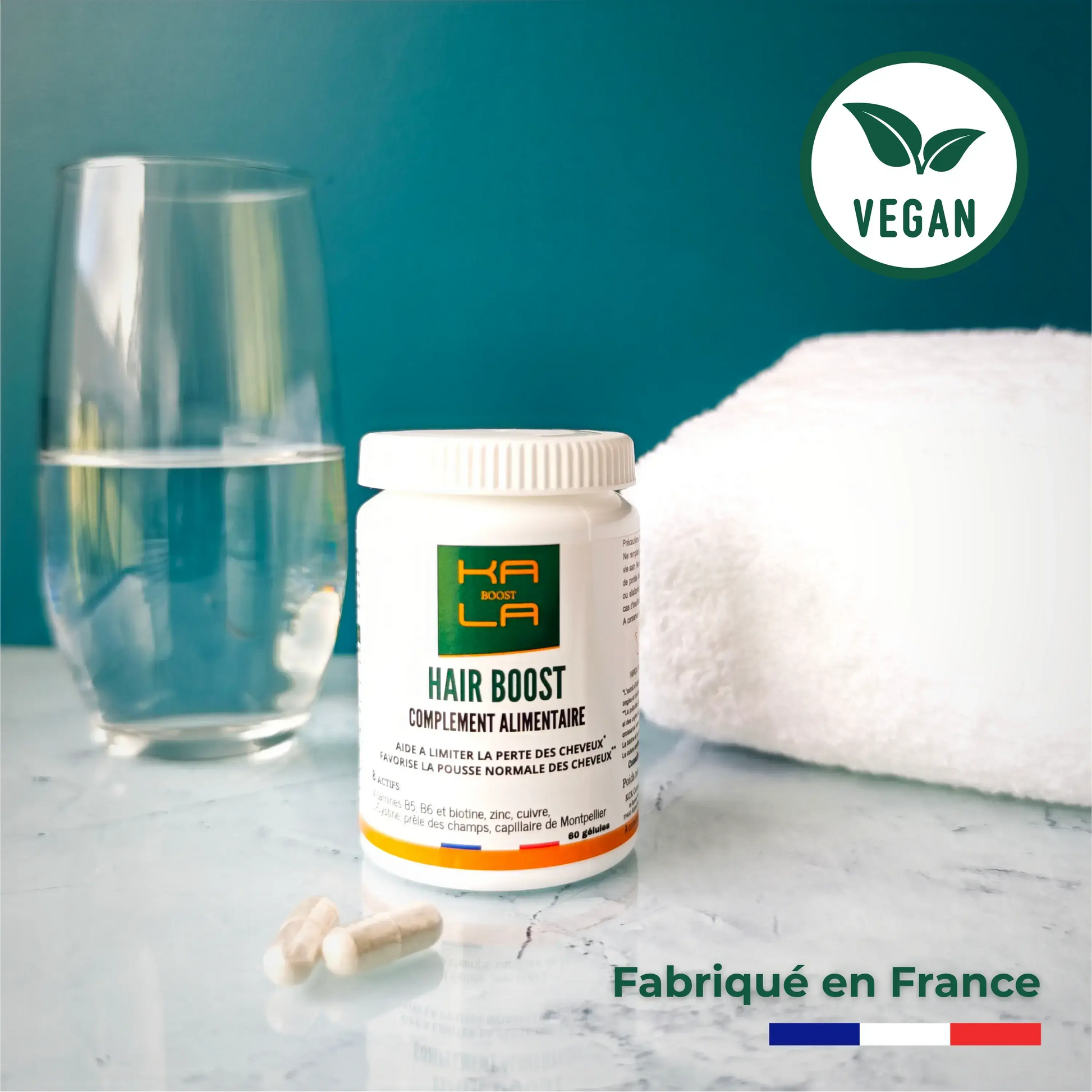 Complément alimentaire cheveux Kalaboost – Hair Boost plantes & zinc KALABOOST