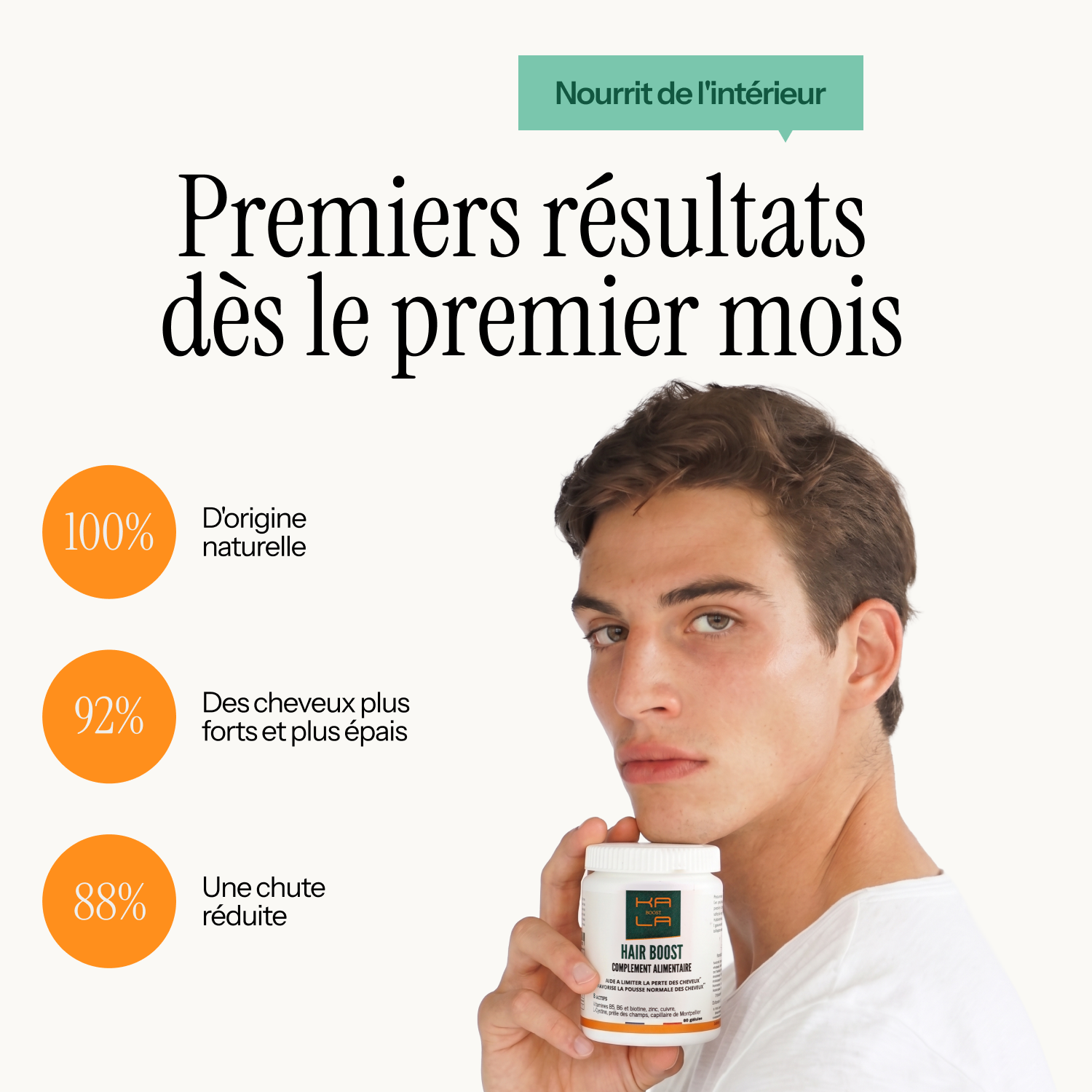 Complément alimentaire cheveux Kalaboost – Hair Boost plantes & zinc KALABOOST