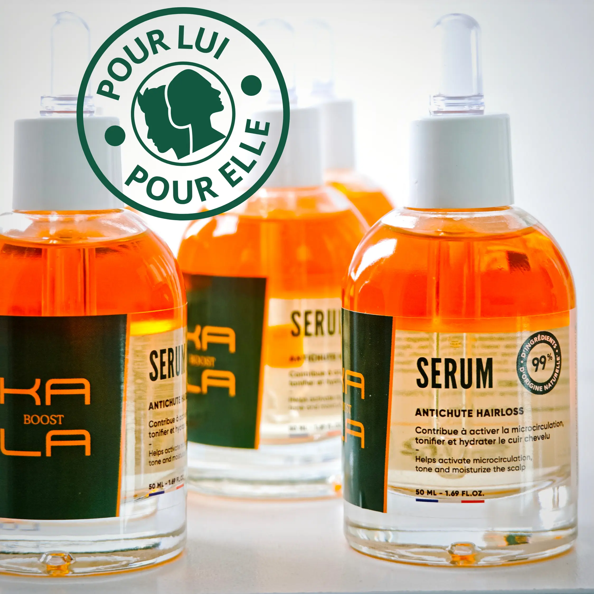 SERUM ANTI CHUTE KALABOOST ACTIVE LA MICRICULATION SANGUINE , HYDRATE LE CUIR CHEVELU EN PROFONDEUR